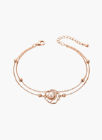 Rose Gold Flower Pearl Bracelet -  - Luxeria