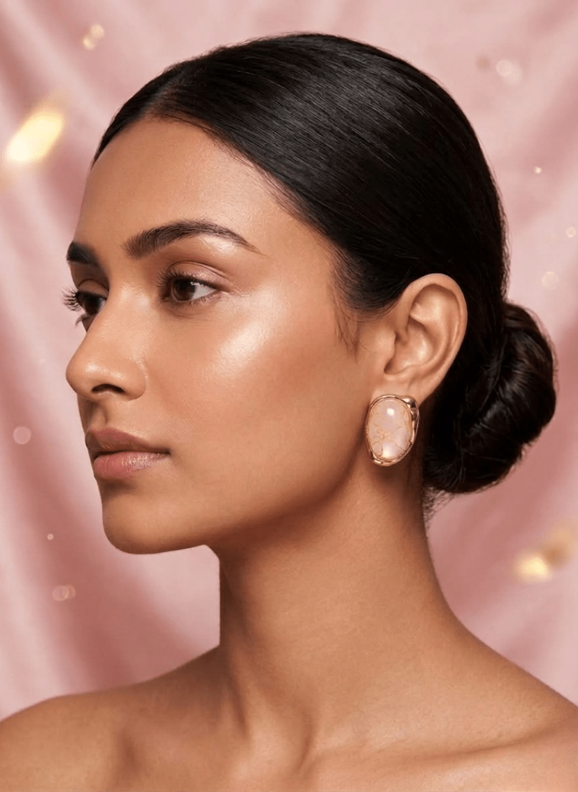 Rosy Stone Earrings - LUXEAR-AA17 - Luxeria