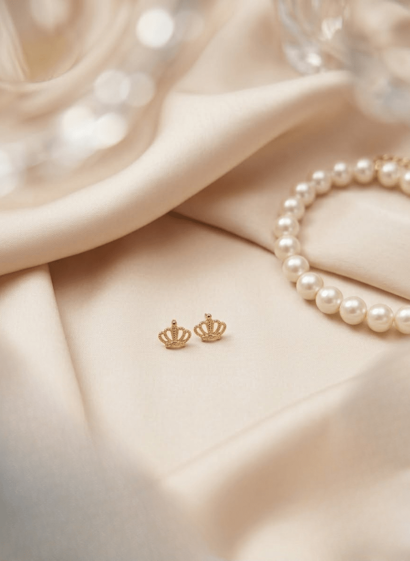 Royal Crown Stud Earring -  - Luxeria
