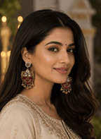 Royal Red Kashmiri Earrings - HOT-EAR-028-1 - Luxeria
