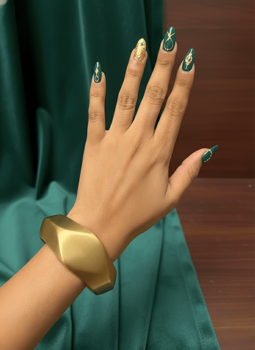 Sculptural Brass Cuff Bracelet - WEB-K-12 - Luxeria