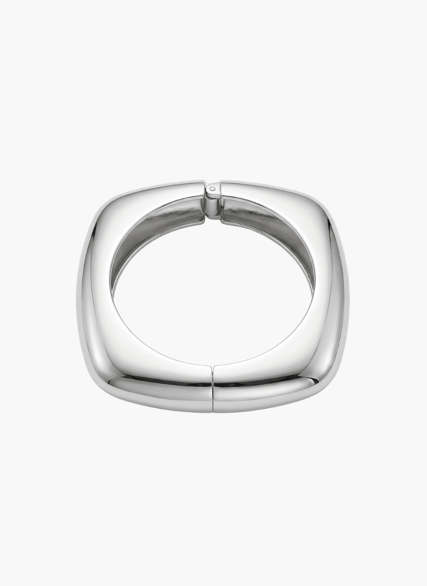 Silver Bold Square Hinged Kada -  - Luxeria