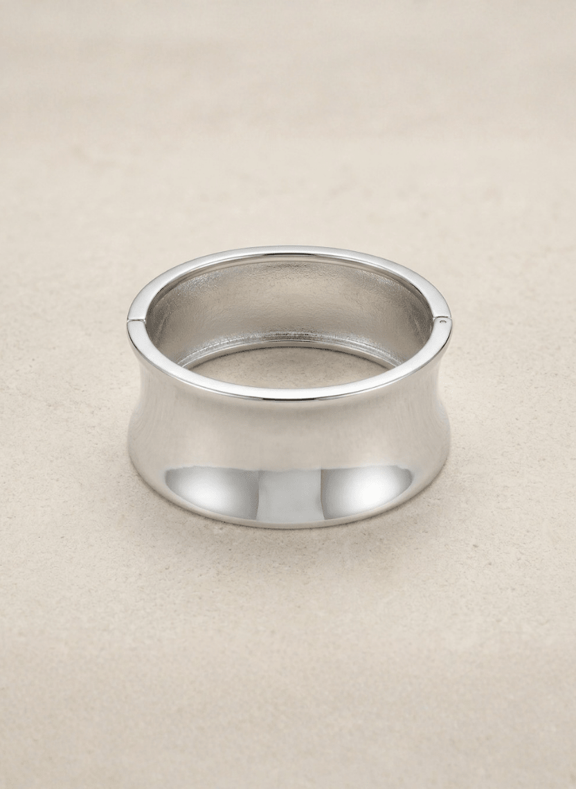 Silver Concave Hinged Kada -  - Luxeria