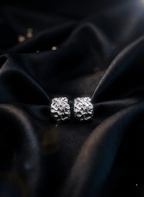 Silver Crushed Stud Earrings - EWS-EAR-009 - Luxeria