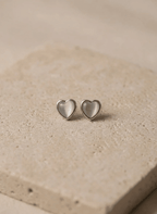 Silver Heart Stud Earrings - LUXEAR-AA20-1 - Luxeria