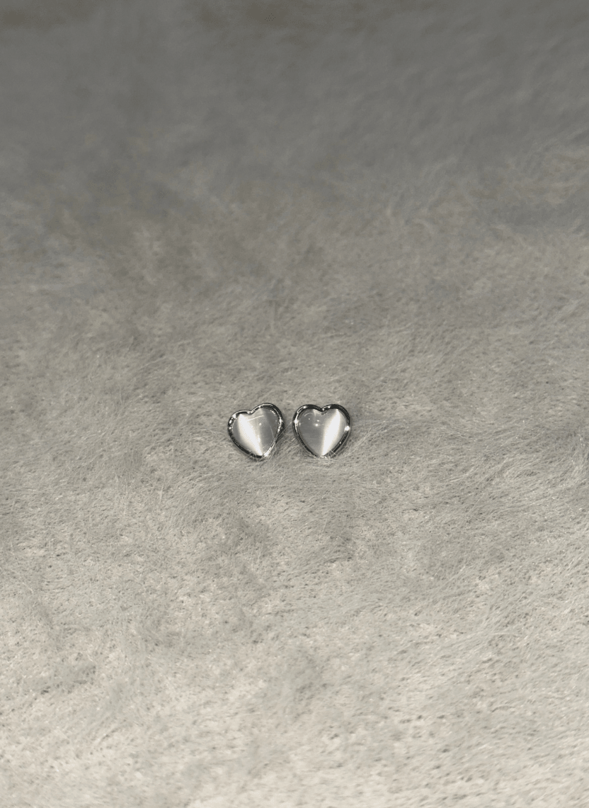 Silver Heart Stud Earrings - LUXEAR-AA20-1 - Luxeria