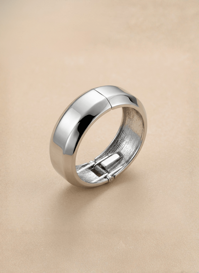 Silver Hinged Chunky Kada -  - Luxeria