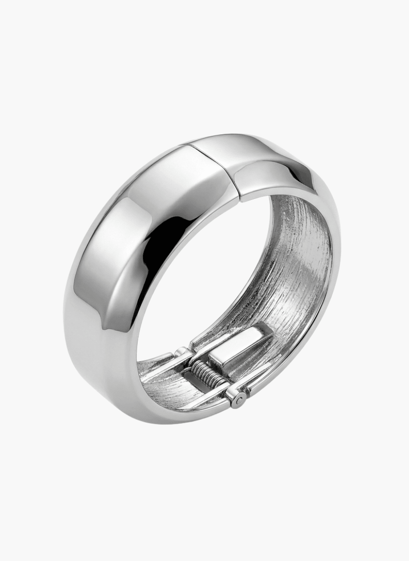 Silver Hinged Chunky Kada -  - Luxeria