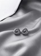 Silver Twisted Stud Earrings - EWS-EAR-006 - Luxeria