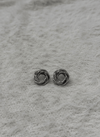Silver Twisted Stud Earrings - EWS-EAR-006 - Luxeria