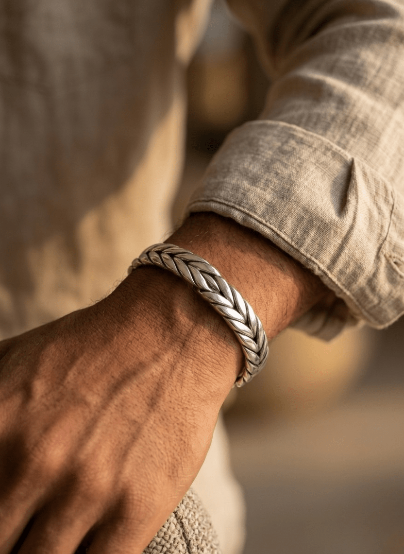 Silver Vine Men’s Kada - HOT-KAD-004 - Luxeria