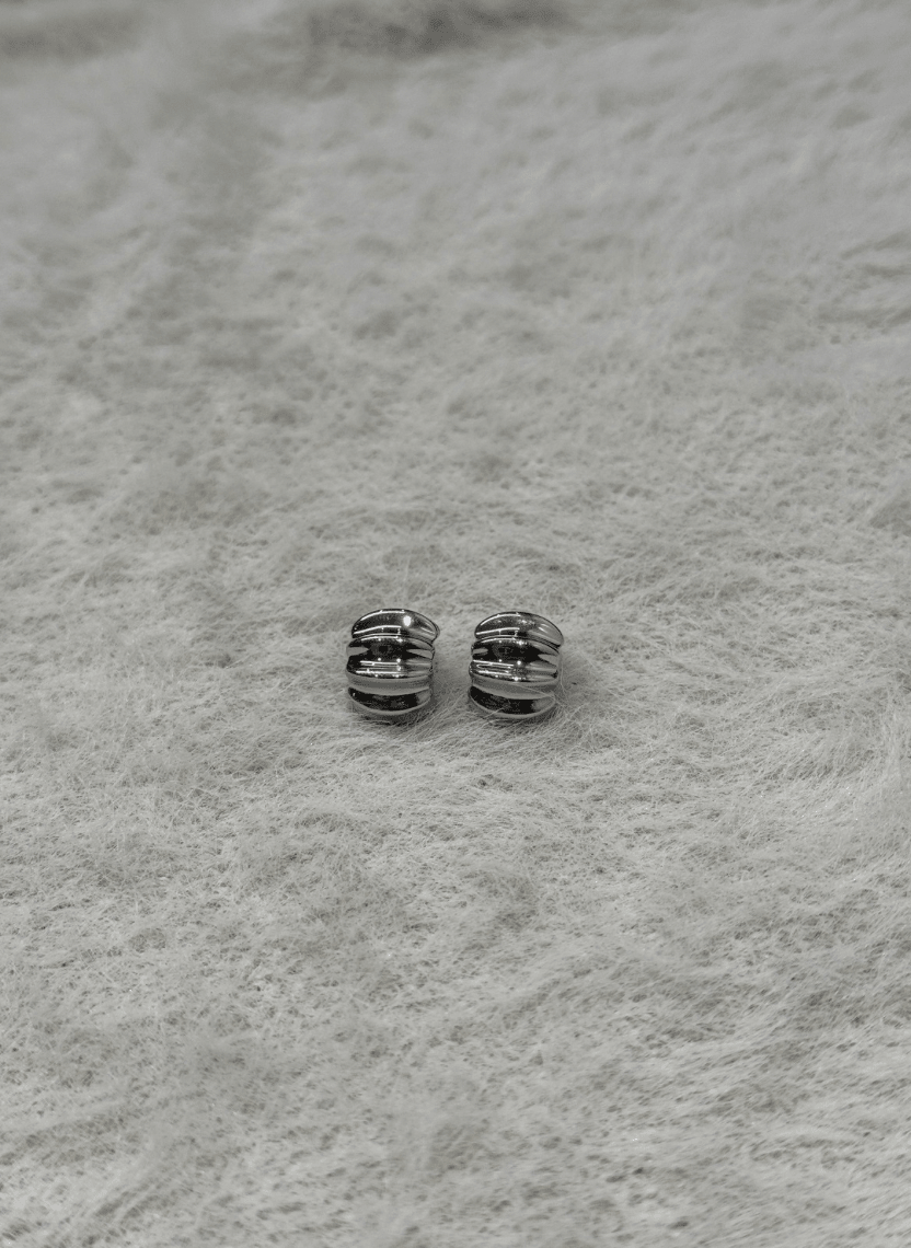 Silver Wave Stud Earrings - LUXEAR-AA26 - Luxeria