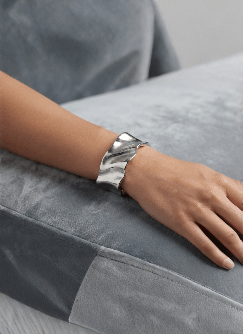 Silver Wavy Kada -  - Luxeria