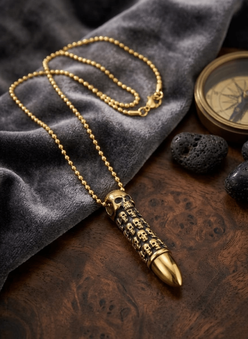 Skull Bullet Pendant / Men’s Chain - EWS-CHA-010-2 - Luxeria