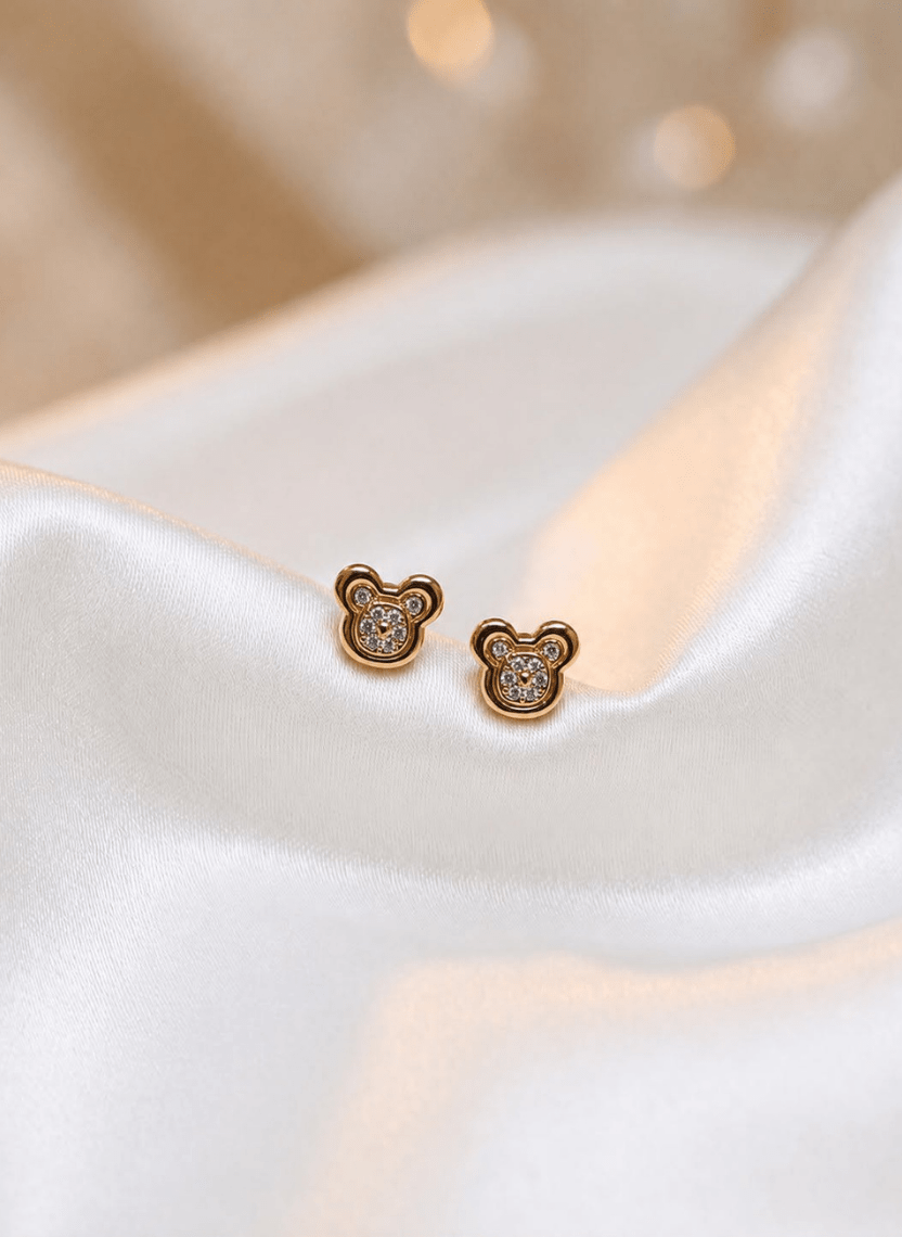 Small Bear Stud Earring - LUXEAR-AA8-1 - Luxeria
