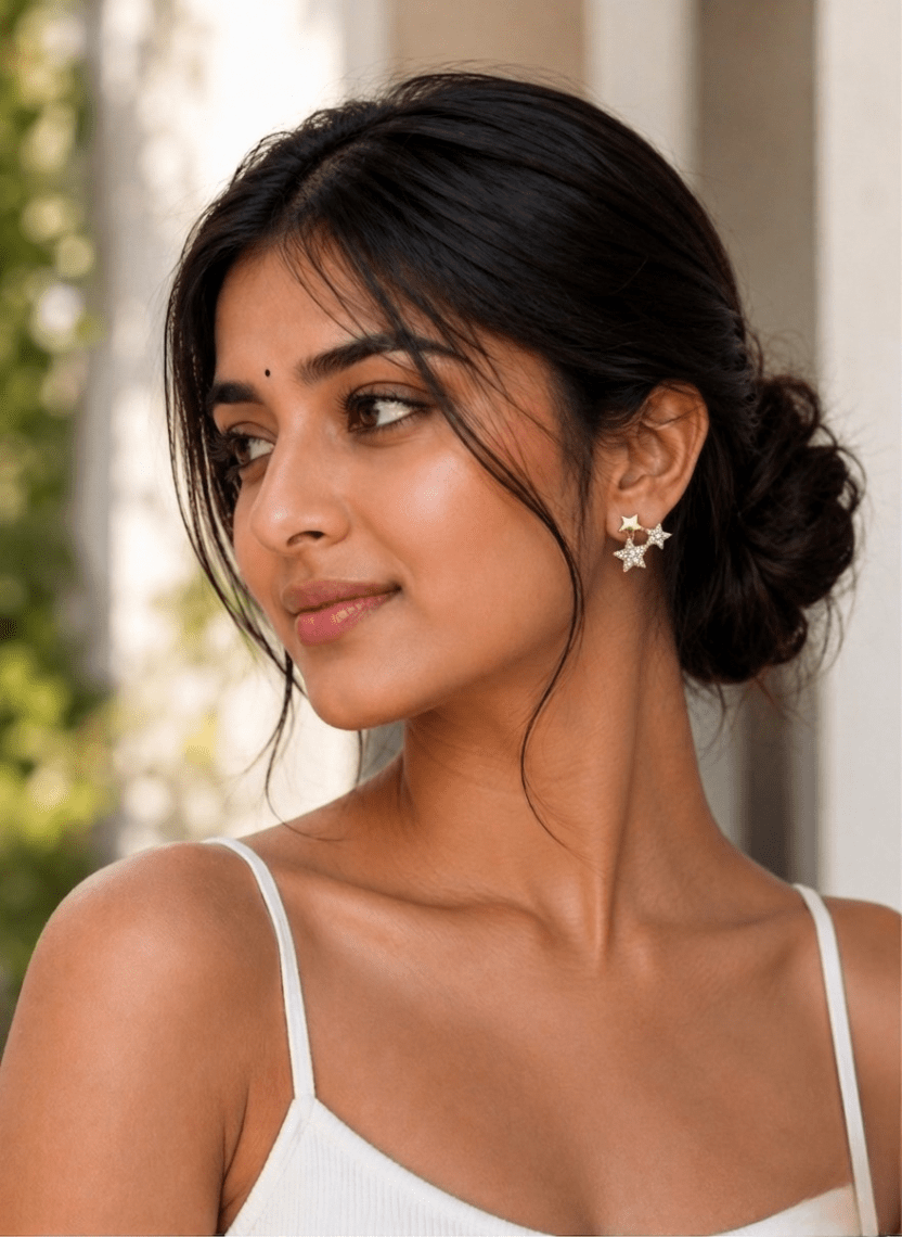 Sparkle Star Stud Earrings - LUXEAR-AA9-9 - Luxeria