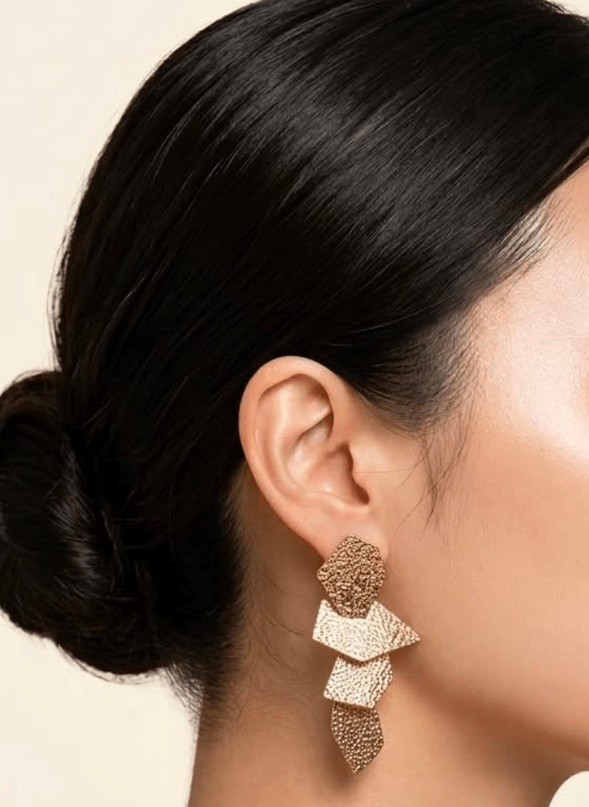 Textured Shape Earrings - EWS-EAR-002 - Luxeria