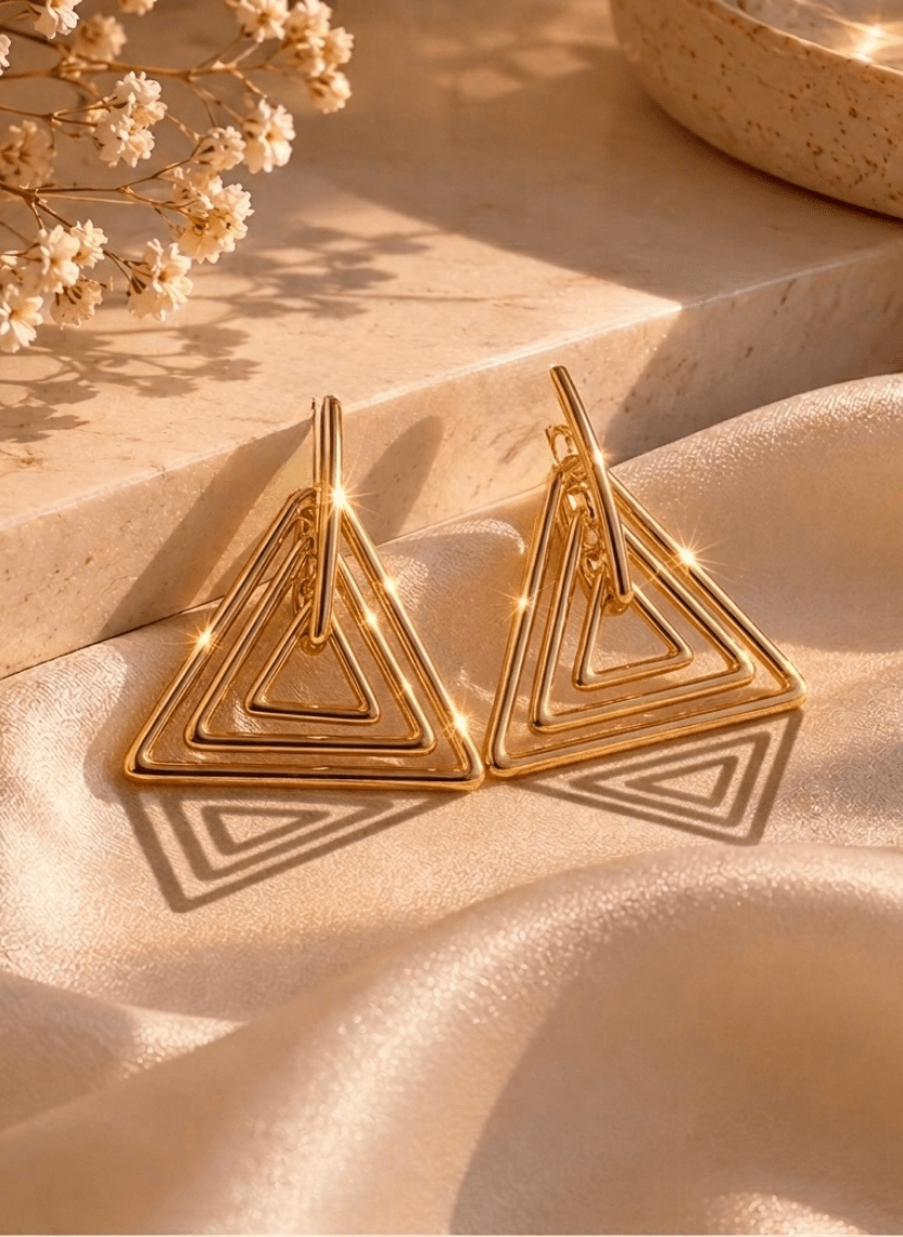 Triangle Glow Earrings - EWS-EAR-007-2 - Luxeria