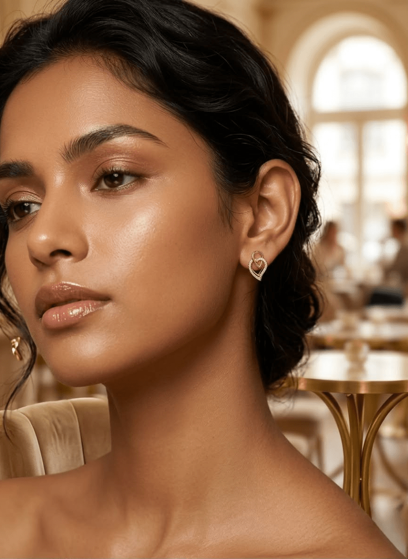 Twinkle Leaf Stud Earrings - LUXEAR-AA9-1 - Luxeria
