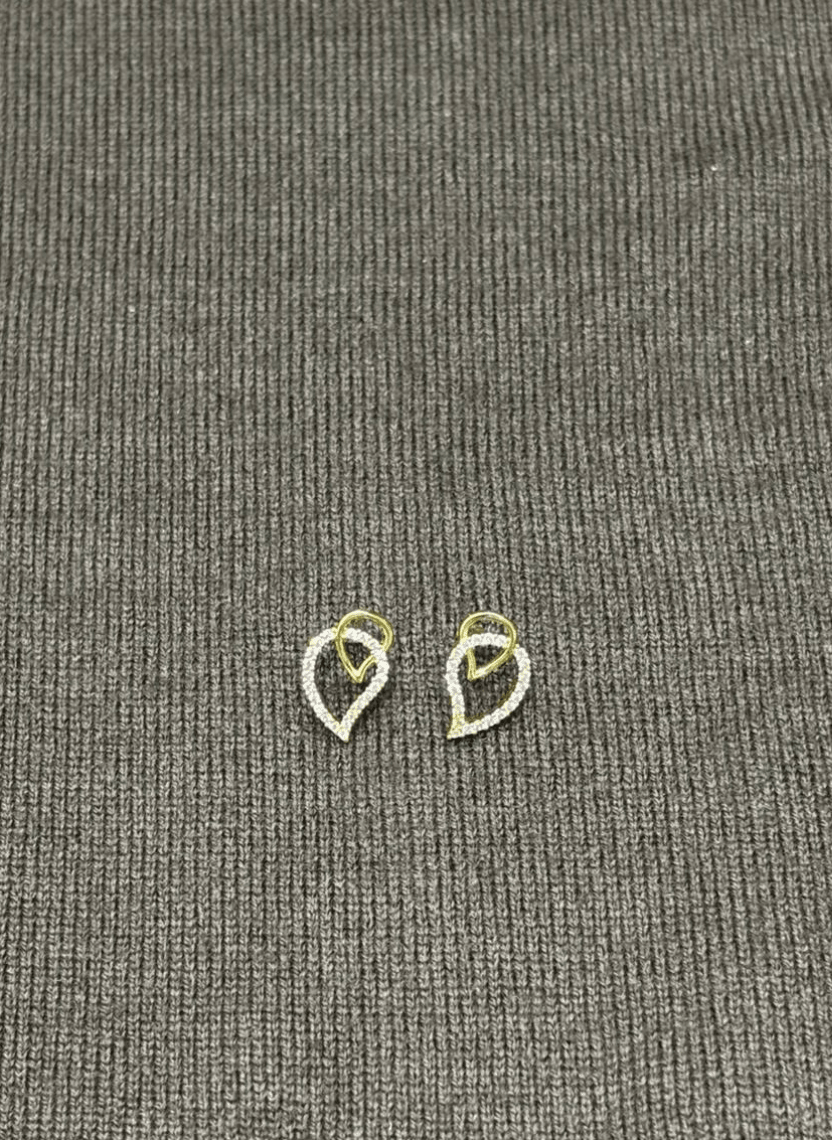 Twinkle Leaf Stud Earrings - LUXEAR-AA9-1 - Luxeria
