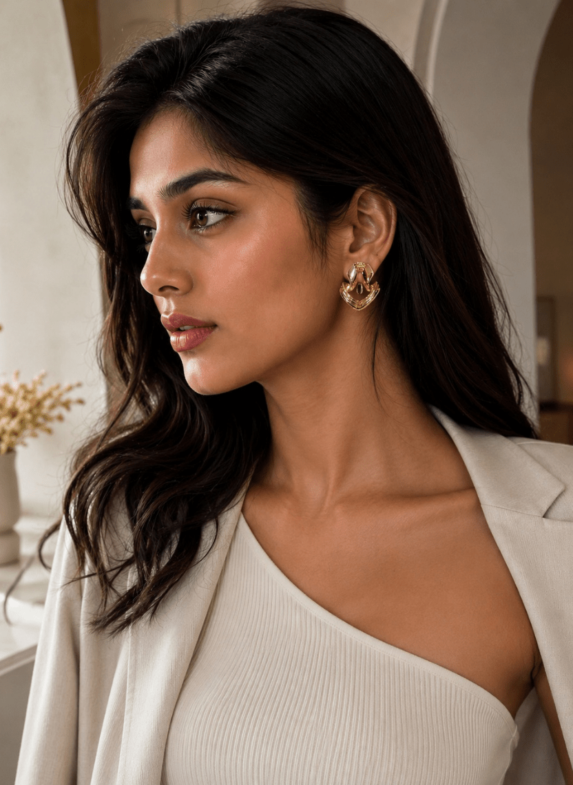 Twisted Leaf Earring - EEM-EAR-006 - Luxeria
