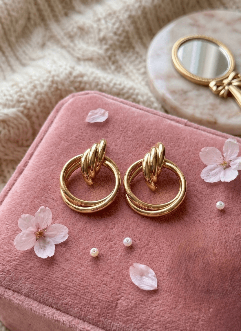 Twisted Round Earrings - EWS-EAR-001-3 - Luxeria