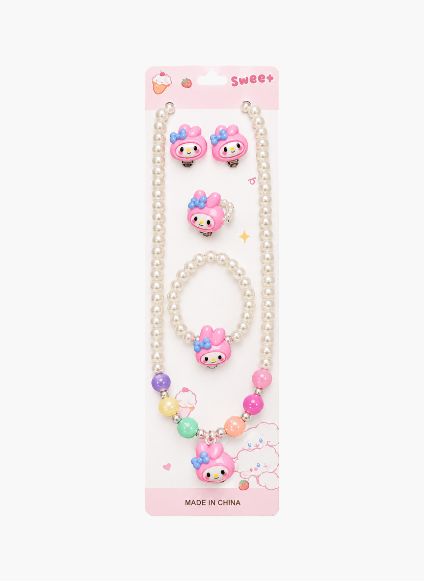 White Cute Pearl Kids Jewellery Set - HOT-KID-004-A - Luxeria
