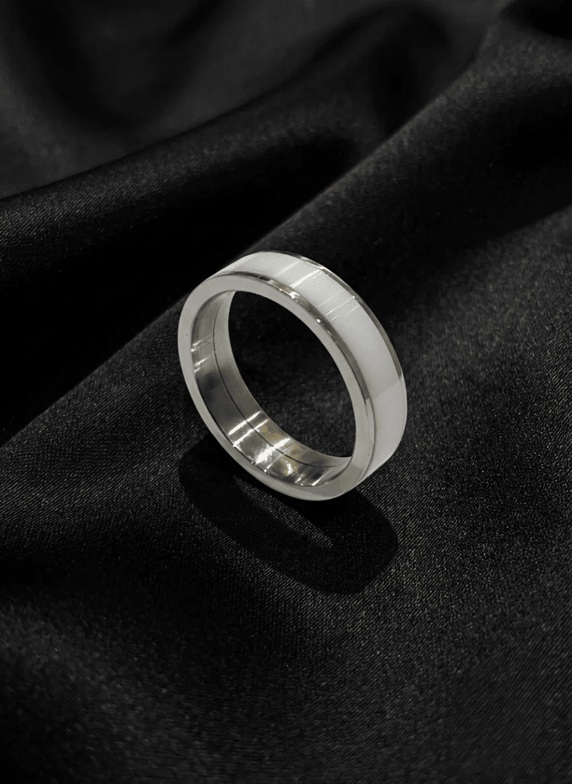 White Edge Ring Men’s Ring - HOT-RIN-007-3 - Luxeria